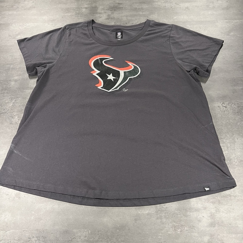 Houston Texans Shirt Women 2XL XXL Gray Sparkly NFL Team Football